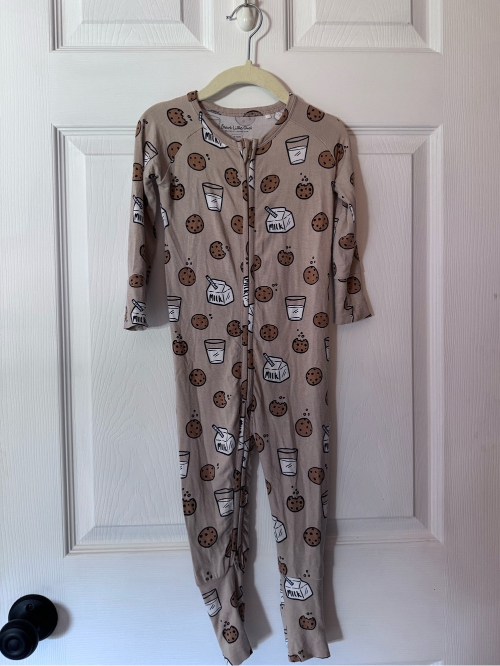 Toddler bamboo Milk & Cookies One-Piece Pajamas